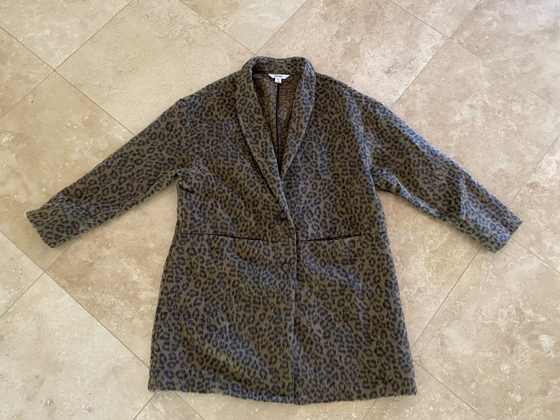 Old Navy Leopard Fleece Blazer