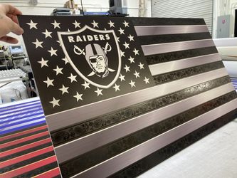 Raiders USA Flag Sign Art