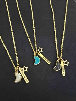 3pc moon inspirational necklace set