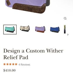 Custom 32x32 Impact Gel Wither Relief Saddle Pad 1”