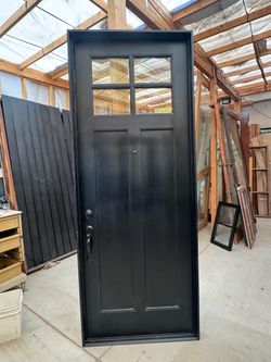 Black entry fiberglass door 37”1/2x96”1/2