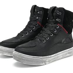 BORLENI Cowhide Leather Motorcycle Shoes