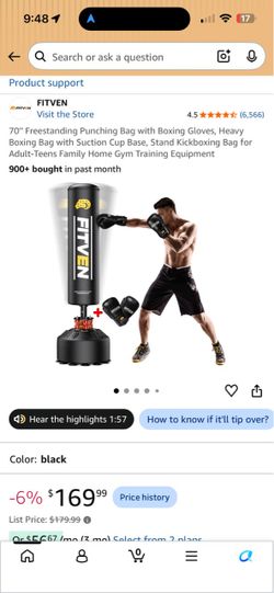 Fitven 70” punching bag