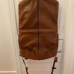 BALLY Garment Bag Suiter Travel Bifold Pebbled Leather Brown w Hangtag VTG RARE