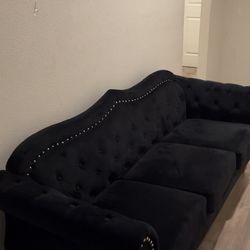 79.5” Velvet rolled arm sofa