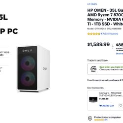 HP OMEN 35L Gaming Desktop – Ryzen 7 8700G / RTX 4060 Ti / 16GB DDR5 / 1TB SSD