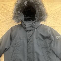 HOLLISTER FAUX FUR LINED PARKA JACKET COAT BLACK MENS SIZE Medium