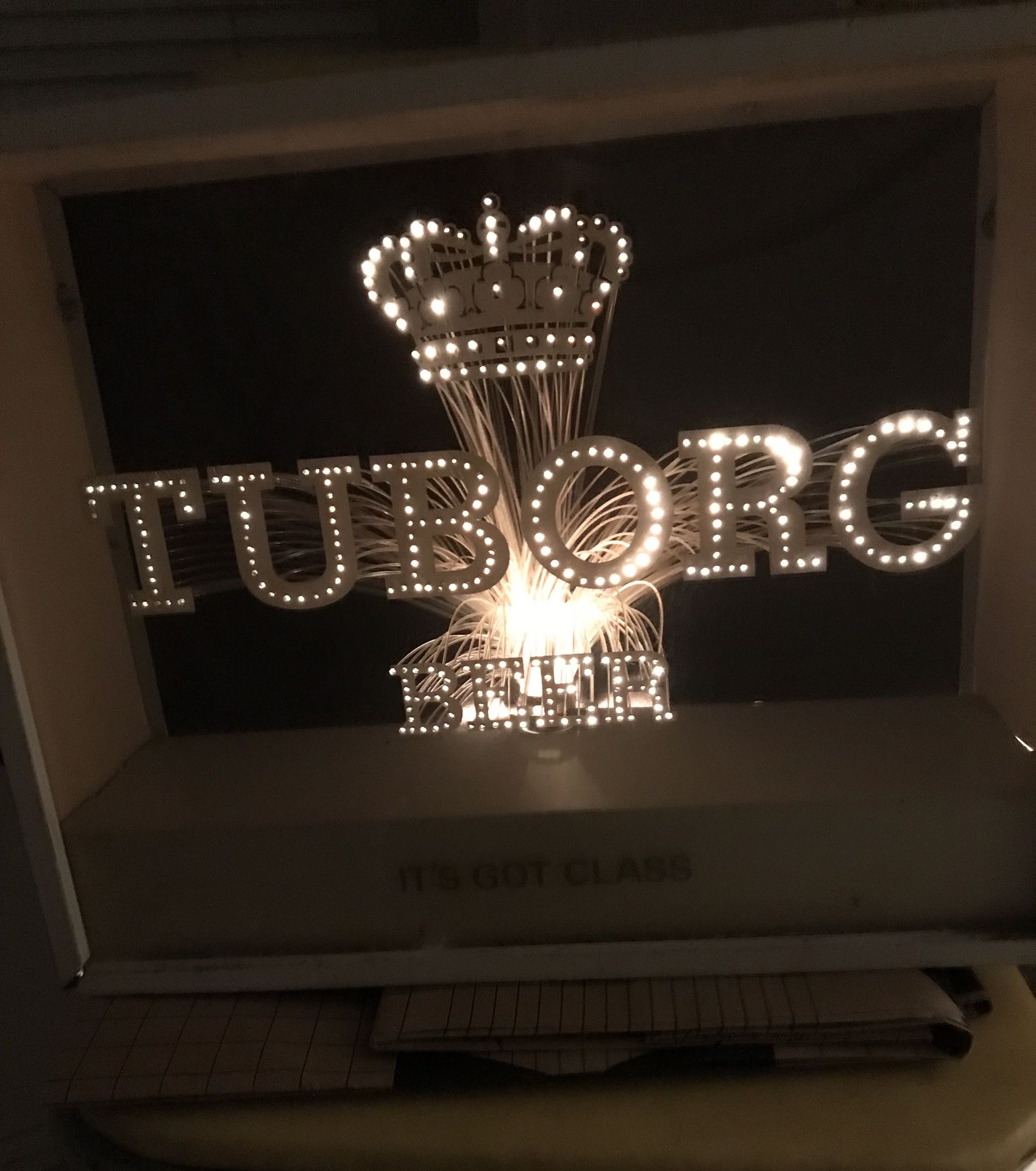Fiber Optics * Vintage BEER SIGN * Works Perfect / TUBORG 