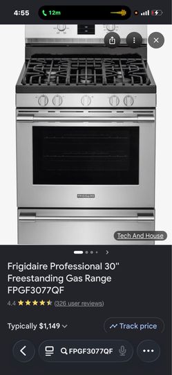 FRIGIDAIRE PROFESSIONAL 30” 5 BURNER STAINLESS RANGE WITH MICROWAVE