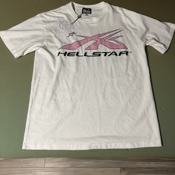 Hellstar Sport Logo T-Shirt 'White/Pink'