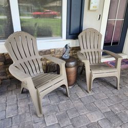 Brown outdoor Adirondack chair