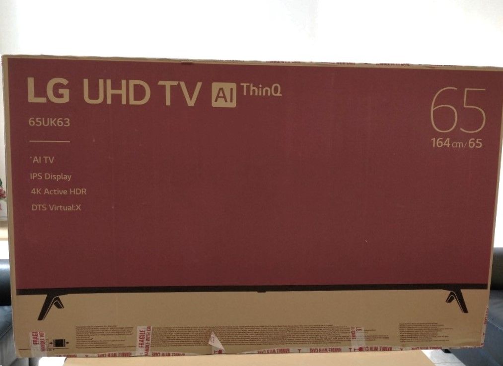 65" LG Television with 4K Smart features