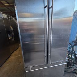 36" GE MONOGRAM BUILT IN FRENCH DOOR STAINLESS STEEL REFRIGERATOR 