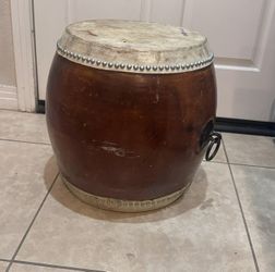Antique Chinese Barrel Drum / Stool • 17” Tall (As-is)