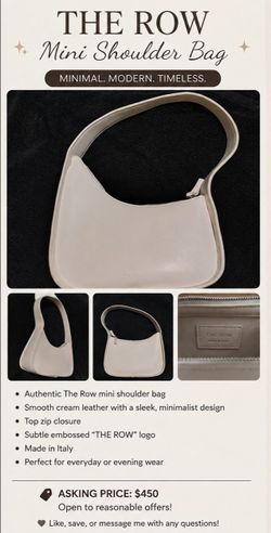 THE ROW Cream Mini Shoulder Bag 🤍