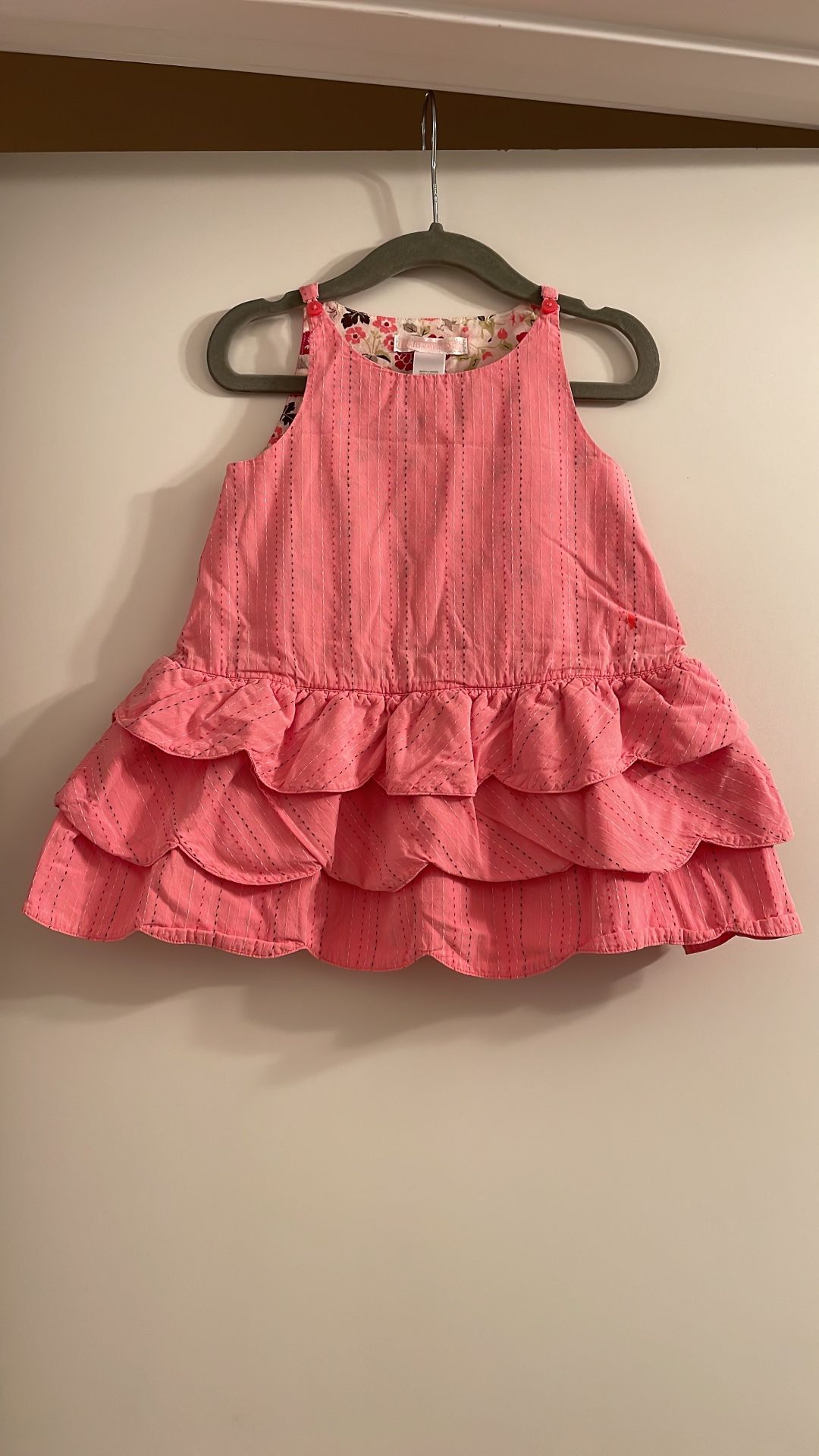 JANIE AND JACK Pink Layer Dress, 12-18m