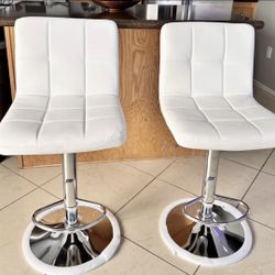 WHITE & SILVER barstools