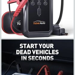 YaberAuto 9-in-1 Jump Starter with Air Compressor 5500A 150PSI Portable Car Battery Jump Starter (All Gas/10L Diesel), 12V Jump Box Car Battery Jumper