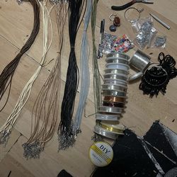 Jewelry Making Kit Bundle-  Cords, Wire, Beads, Tools