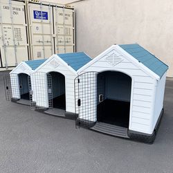 Brand New Plastic Dog House w/ Lock Door (Medium $68, Large $100, X-Large $140) All Weather Cage Kennel 