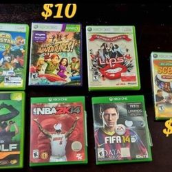 New & Like New XBOX 360 Games . Each $10, New One $15
