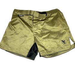 Hayabusa Hexagon MMA Fight Shorts Men XL Green Mid Thigh Martial Arts