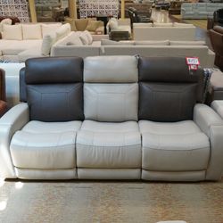 Power Reclining Sofa — (Two-Tone Gray Leather) 04178281EH3PMKAM3HZG