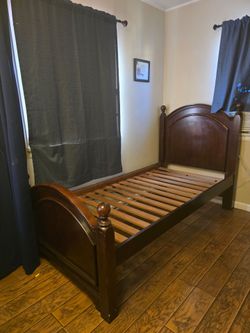 Dark Brown trundle wooden bed