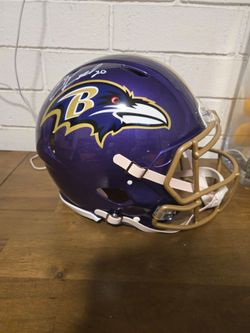 Ed Reed Signed Speed Authentic Full Size helmet Beckett Authenticated