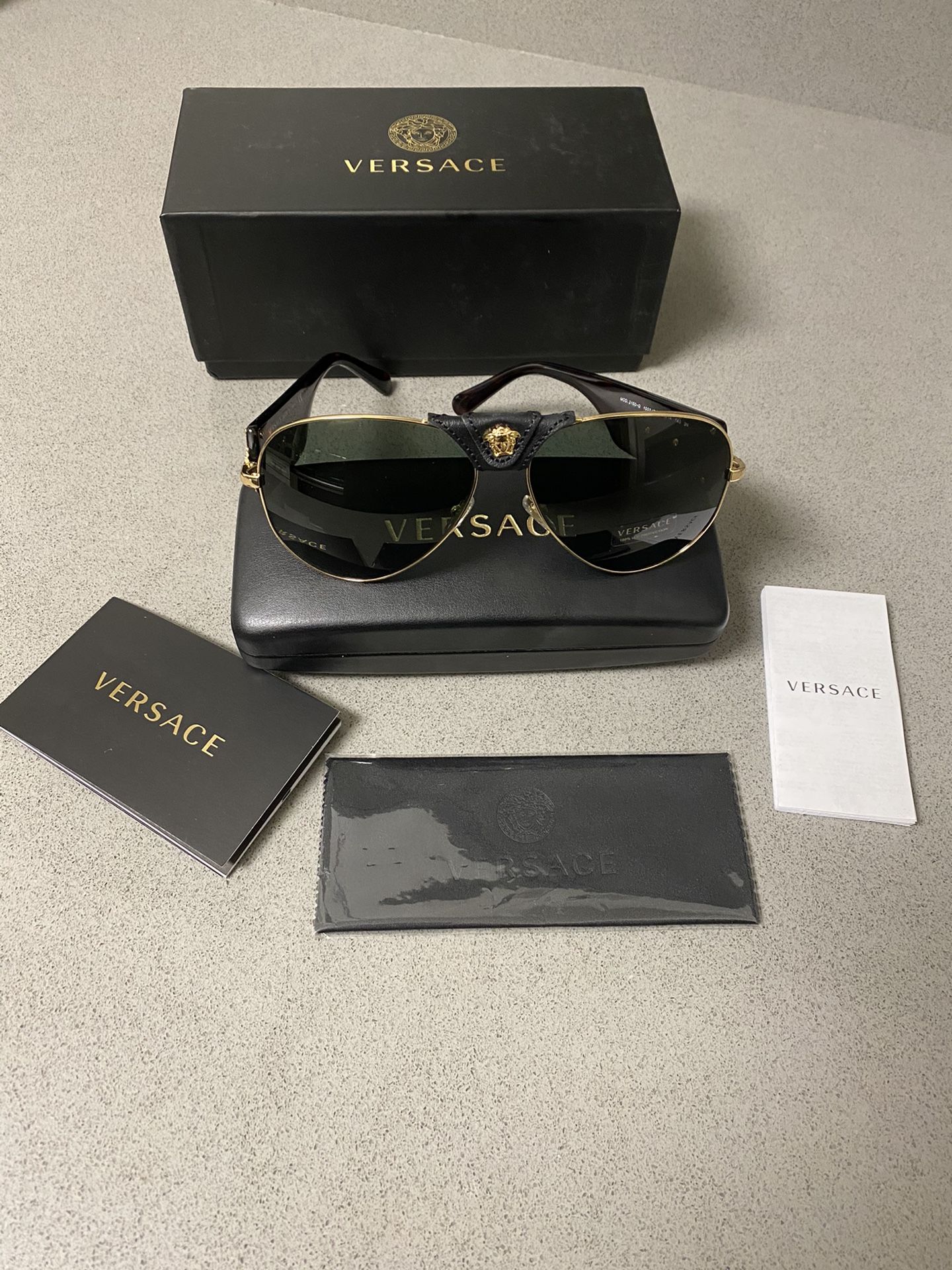 Versace unisex Medusa g aviator sunglasses