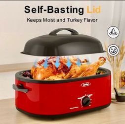 Sunvivi Roaster Oven with Self-Basting Lid, 20 Quart Electric Roaster with Removable Pan & Rack, 150-450°F Full-Range Temperature ControRetails $110.9