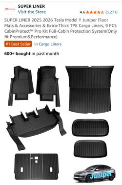 SUPER LINER 2025 2026 Tesla Model Y Juniper Floor Mats & Accessories)