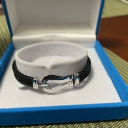 Black Bracelet With White Gold Clasp