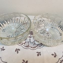 Very Heavy Vintage Crystal Punch/salad Bowls 