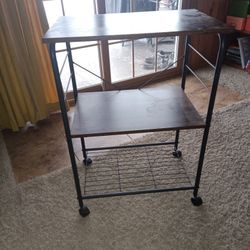 Beautiful Wood Rolling Cart 