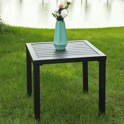 Black Small Metal Square Side Table
