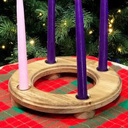 Christmas Advent Wreath Catholic Advent Wreath Rustic Wooden Candle Holder Centerpiece