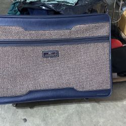 vintage suitcase on wheels -2 compartments