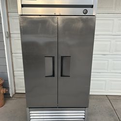 True Stainless Steel 2-Door Commercial Refrigerator