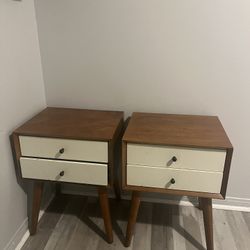 Brown Nightstand Drawers 