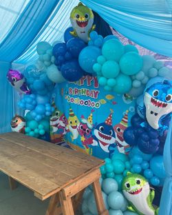 Balloon Garland Baby Shark Party Decorations 