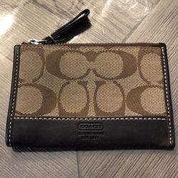Jacquard Coach Slim Zip Card Wallet