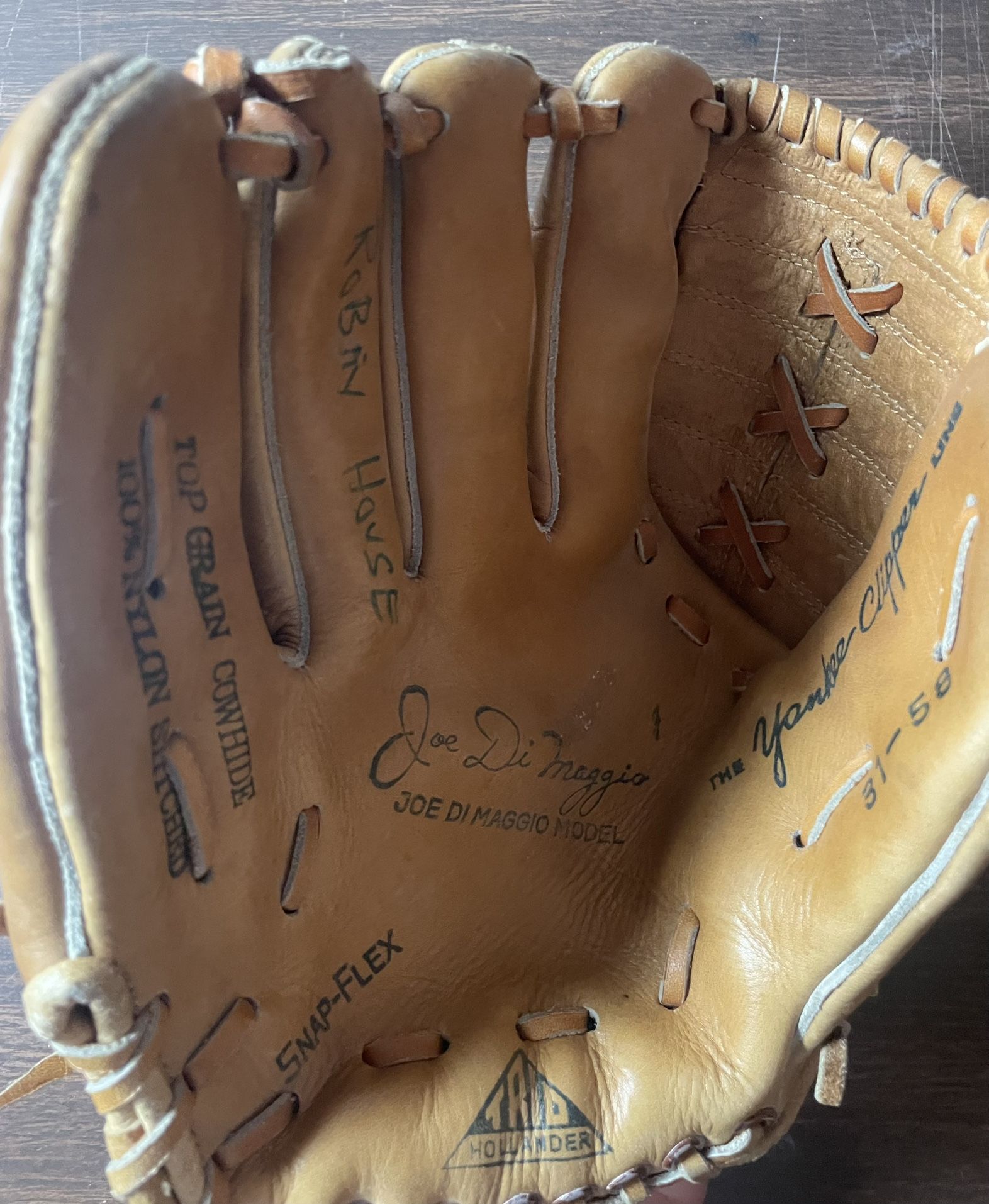 Vintage Trio Hollander Joe DiMaggio 31-58 Baseball Glove New York Yankees Youth