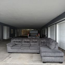 Dark Gray Ashley Sectional Couch Sofa. 