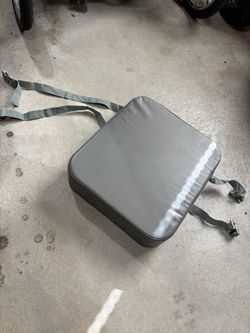Gray Vinyl Booster Seat Cushion with Straps