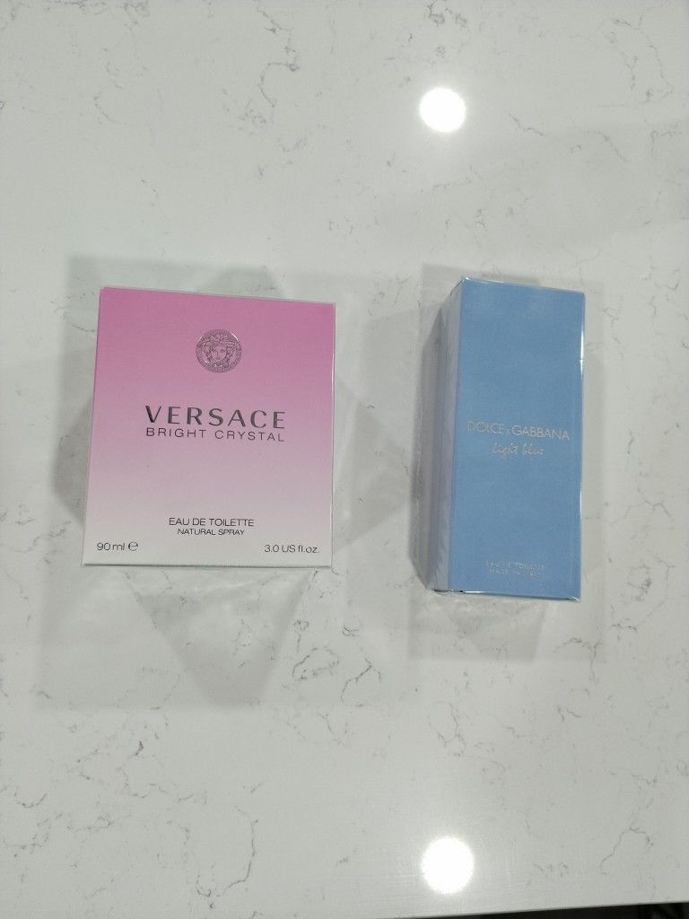 🔹 Versace Bright Crystal – Eau de Toilette 90ml
🔹 Dolce & Gabbana Light Blue – Eau de Toilette 100ml
