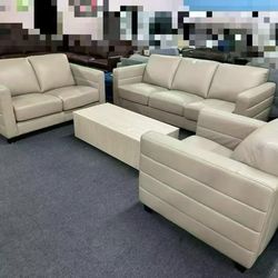 Del Mar Top Grain Leather Sofa Collection，$2100