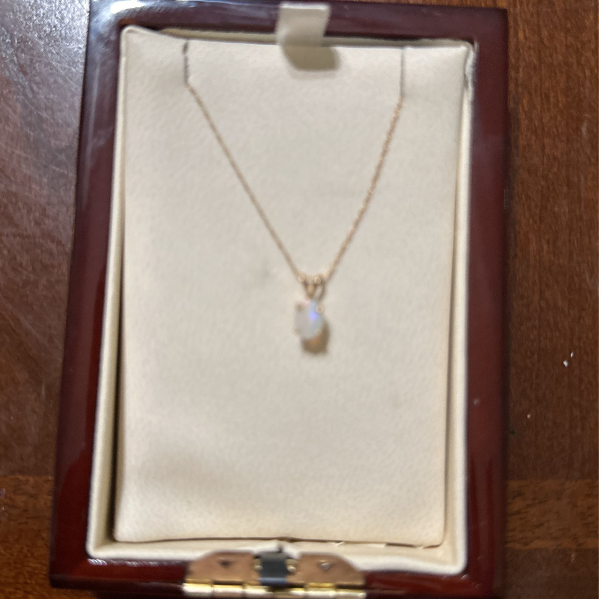 Gold And Opal Pendant Chain 