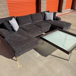 Fabric Sofa Set w/ Coffee Table