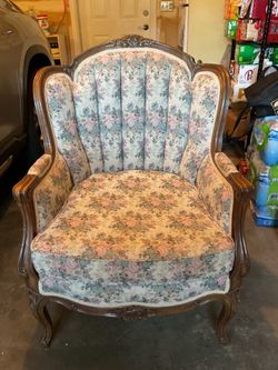 Vintage Upholstered Wingback Chair